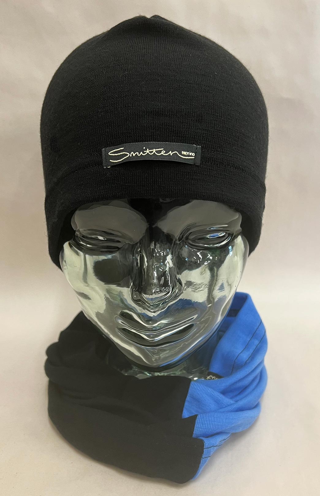 Black and Blue Tones Unisex Merino Wool Thermal Neck Warmer Neck Gaiter