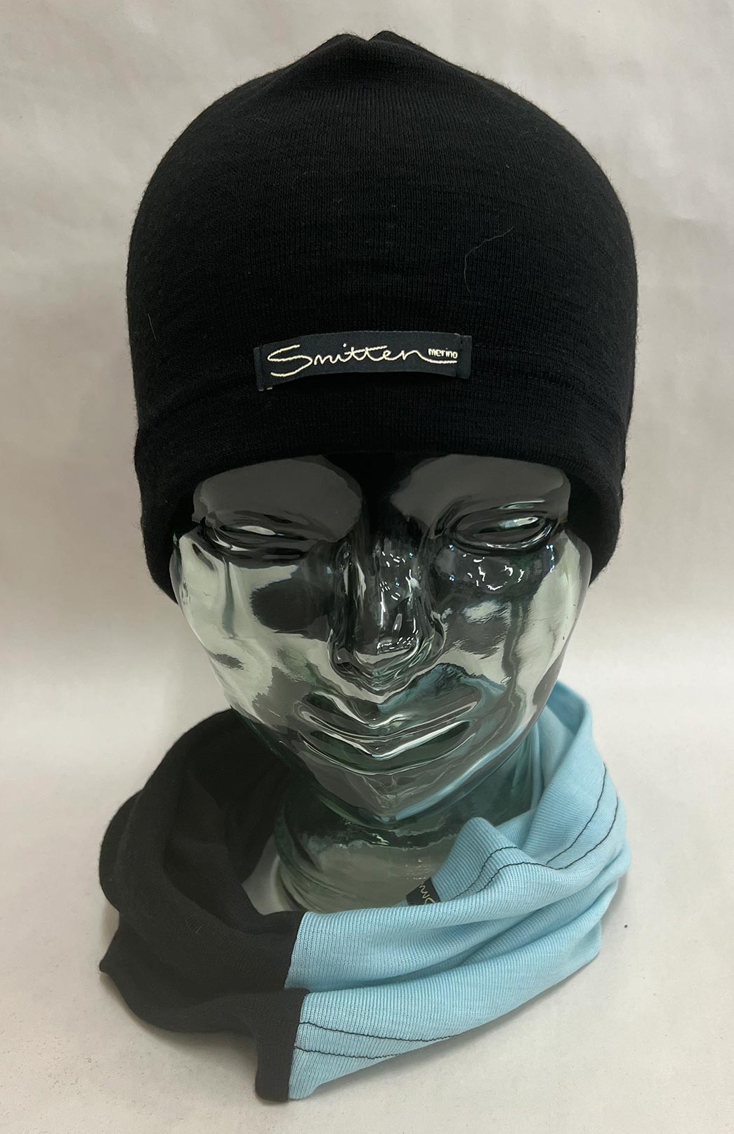 Black & Blue Tones Unisex Merino Wool Thermal Neck Warmer Neck Gaiter