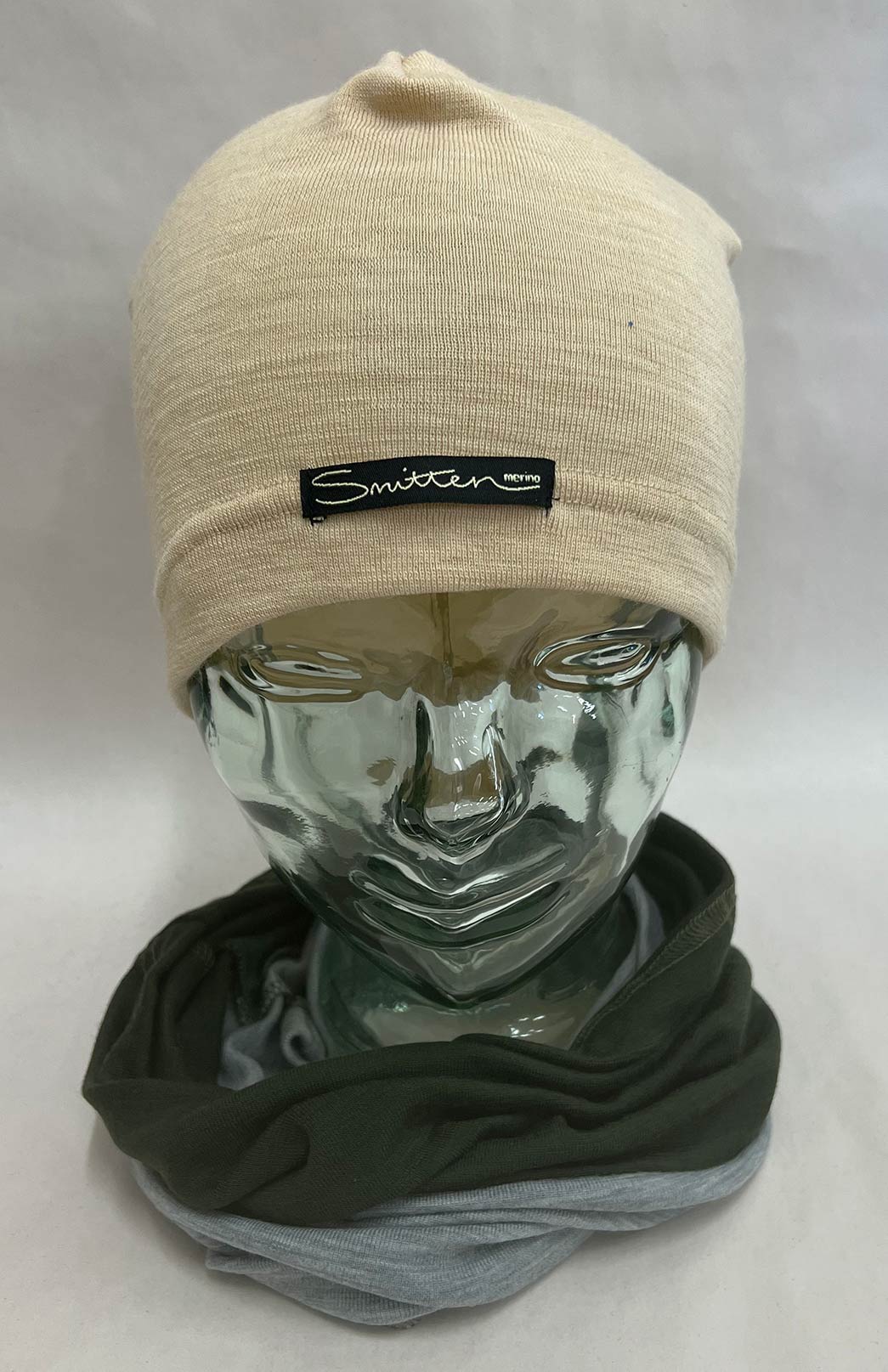 Green & Grey Tones Unisex Merino Wool Thermal Neck Warmer Neck Gaiter