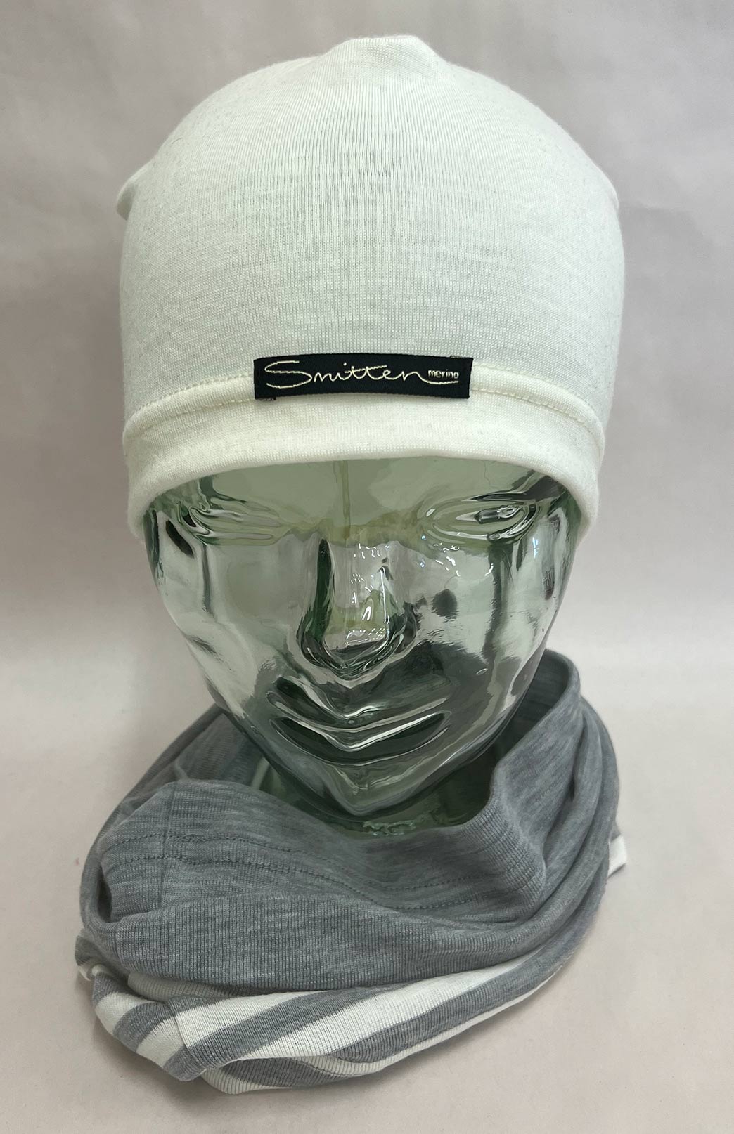 Grey & Stripe Tones Unisex Merino Wool Thermal Neck Warmer Neck Gaiter