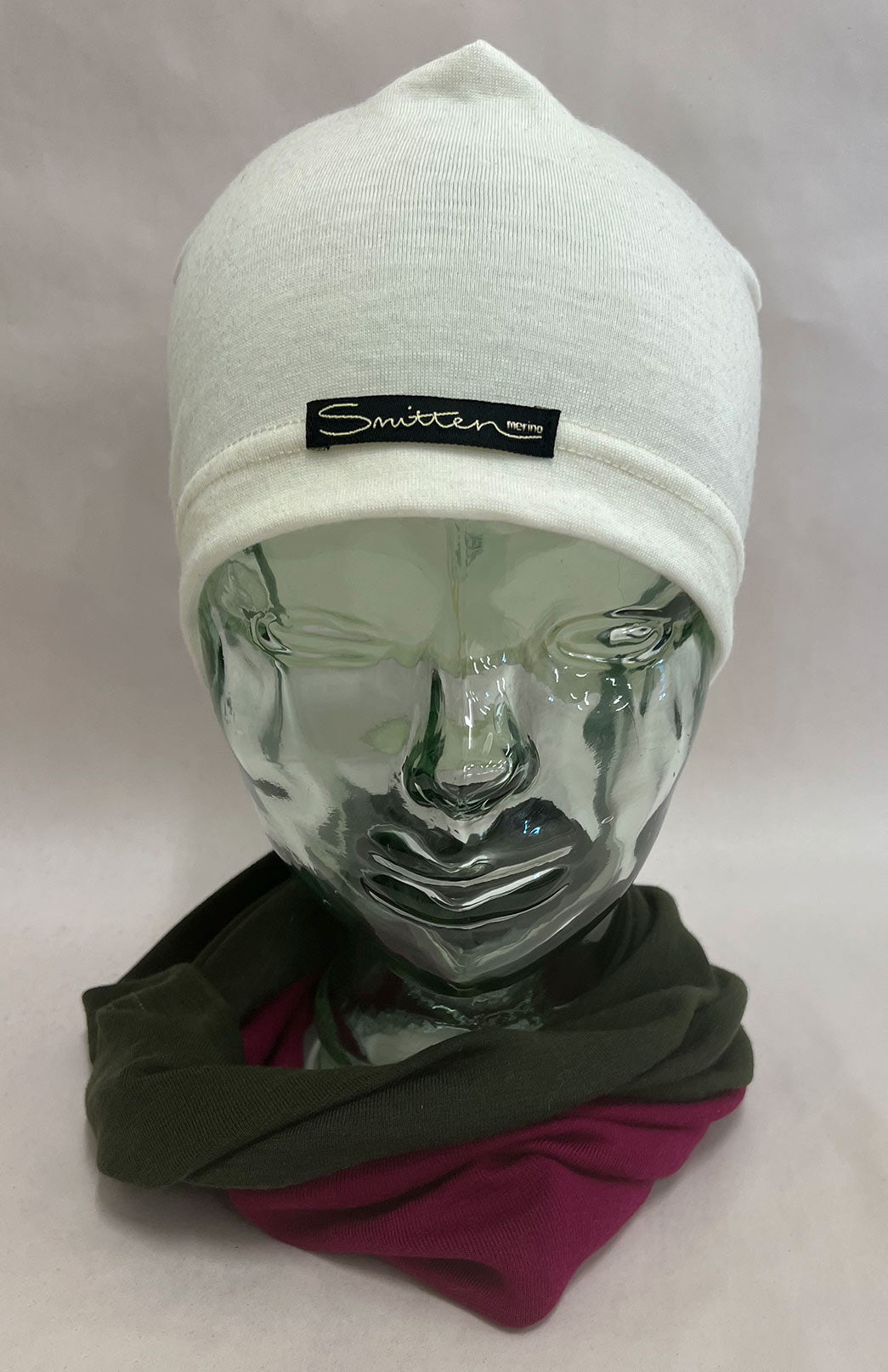 Green & Pink Tones Unisex Merino Wool Thermal Neck Warmer Neck Gaiter