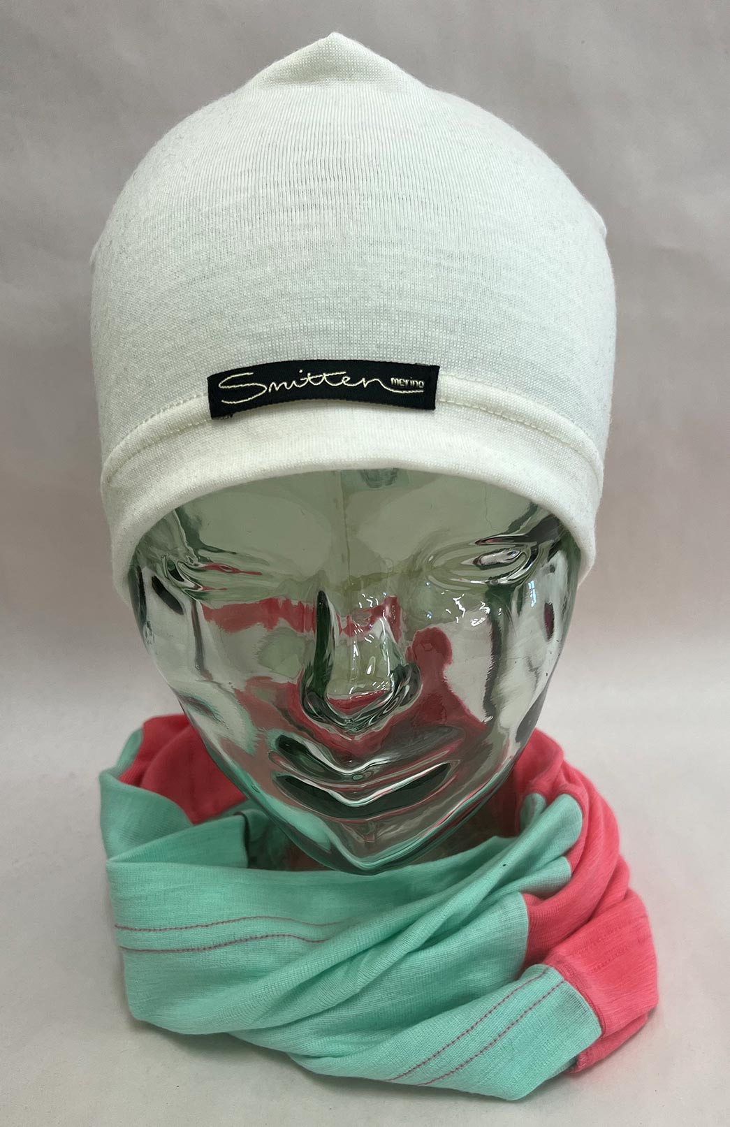 Green & Pink Tones Unisex Merino Wool Thermal Neck Warmer Neck Gaiter