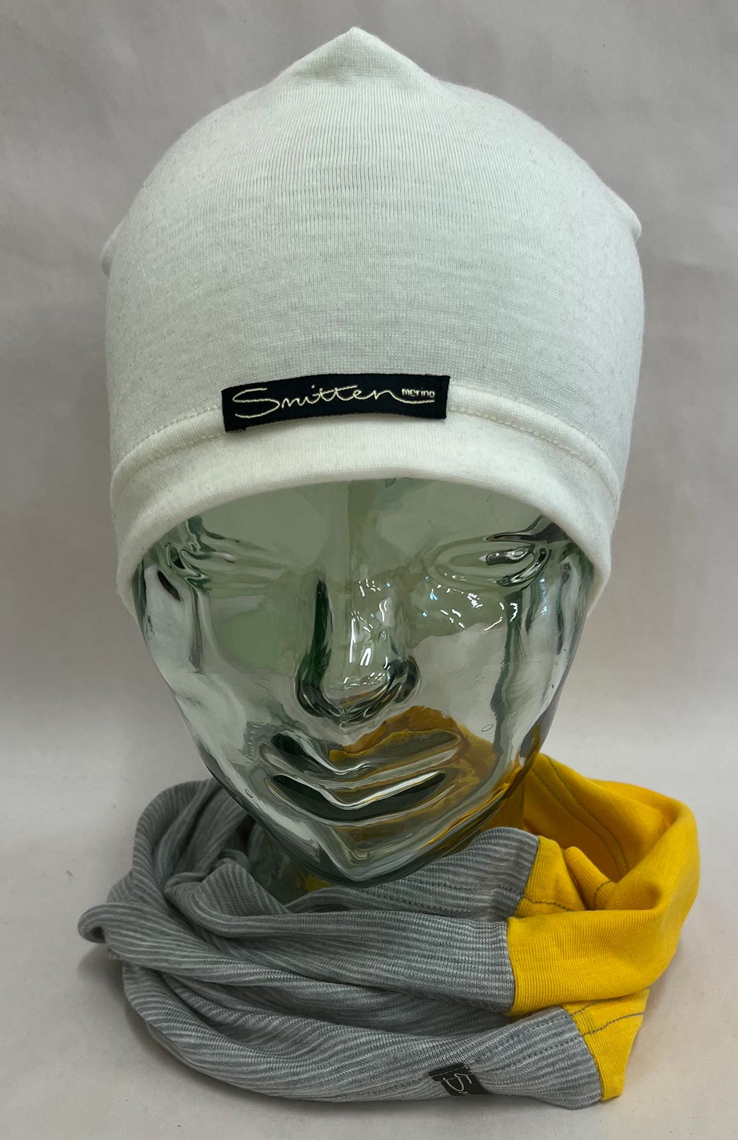 Stripe & Yellow Tones Unisex Merino Wool Thermal Neck Warmer Neck Gaiter