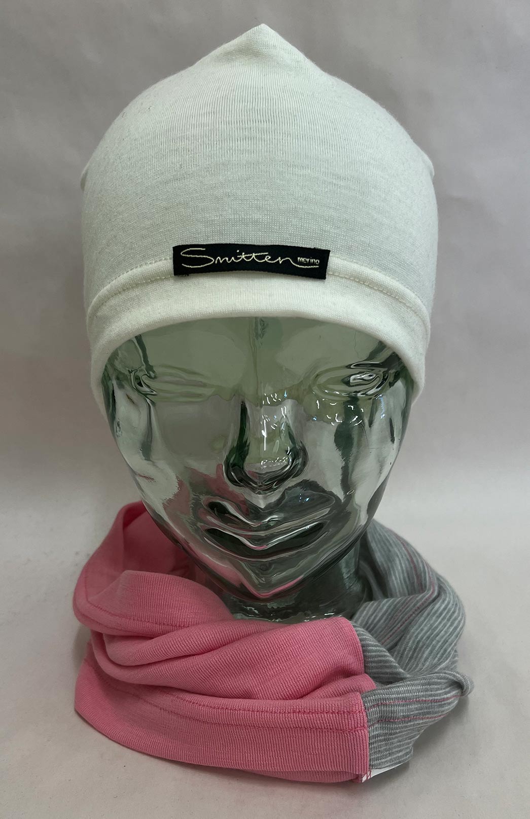 Pink & Stripe Tones Unisex Merino Wool Thermal Neck Warmer Neck Gaiter
