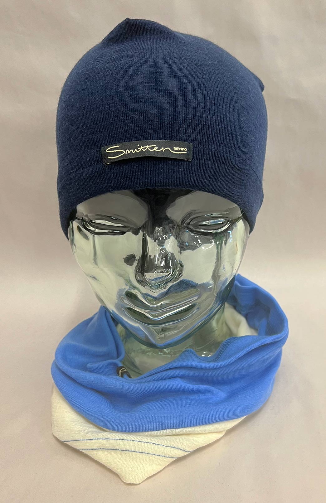 Blue & Neutral Tones Unisex Merino Wool Thermal Neck Warmer Neck Gaiter