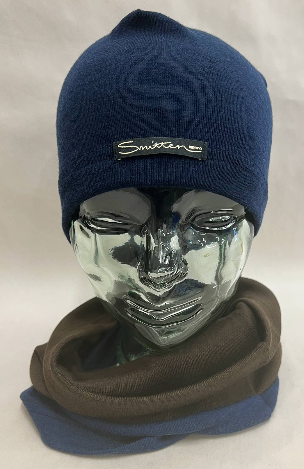 Blue & Brown Tones Unisex Merino Wool Thermal Neck Warmer Neck Gaiter