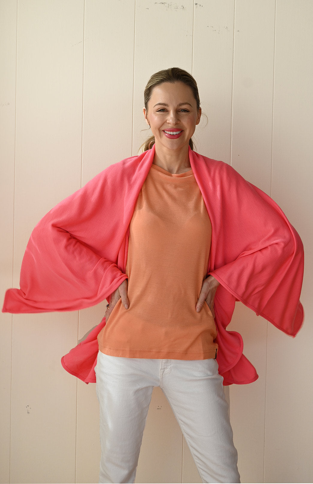 Guava Women's Merino Wool Slit Neck Top with 7/8 Sleeves