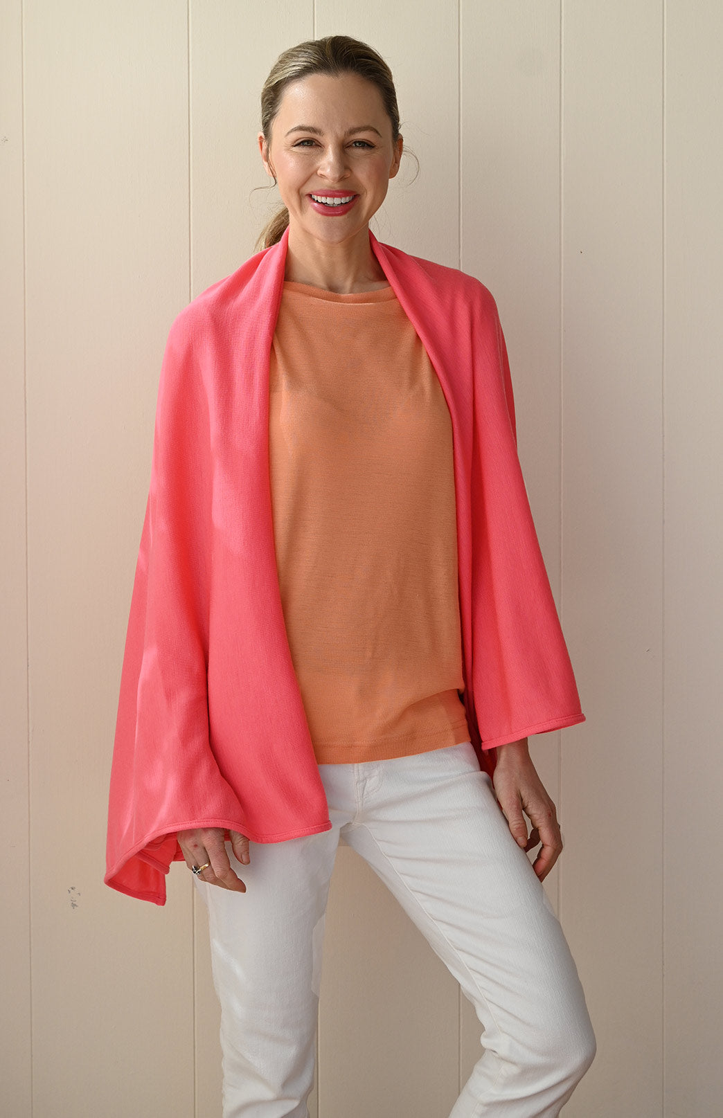 Guava Women's Merino Wool Slit Neck Top with 7/8 Sleeves