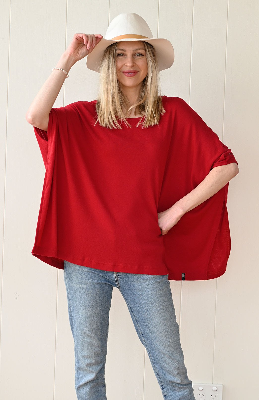 Piper Poncho Top Women's Merino Wool Boxy Poncho Top