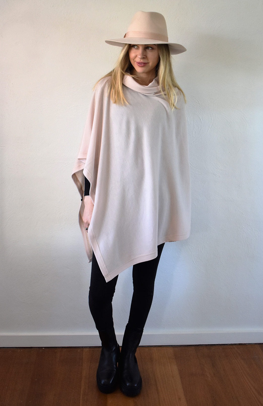Nude Women's Merino Wool Polo Neck Poncho