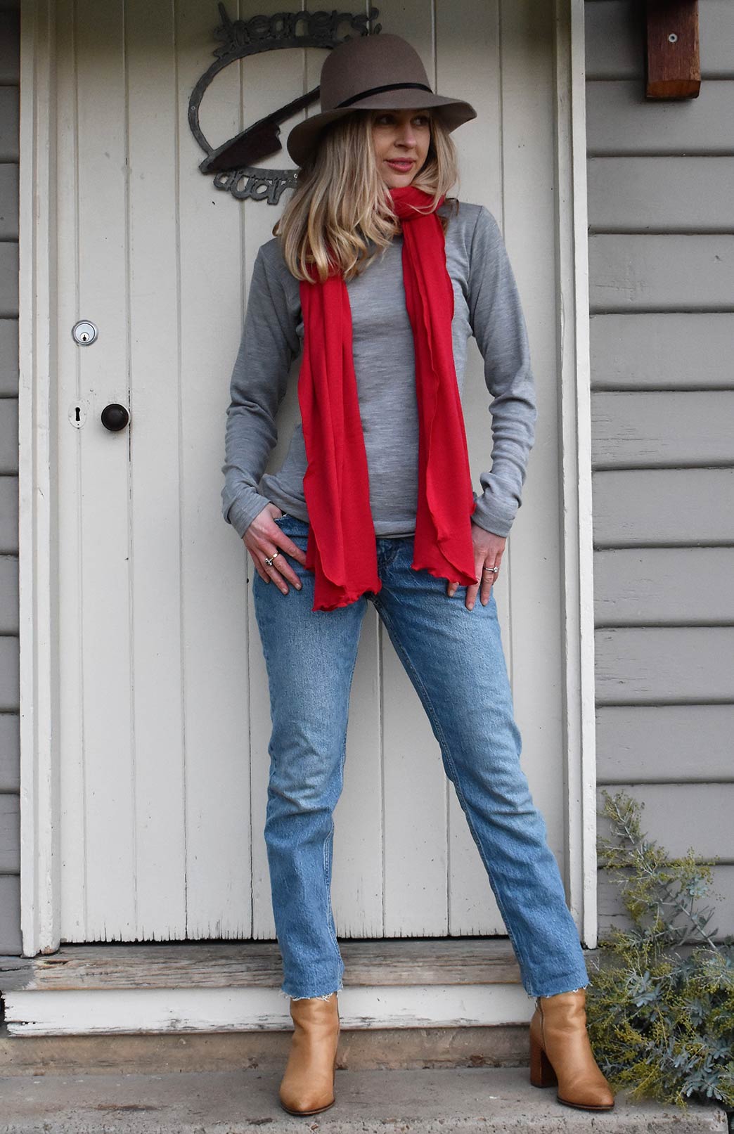 Grey Marl Women's Merino Wool Long Sleeve Top