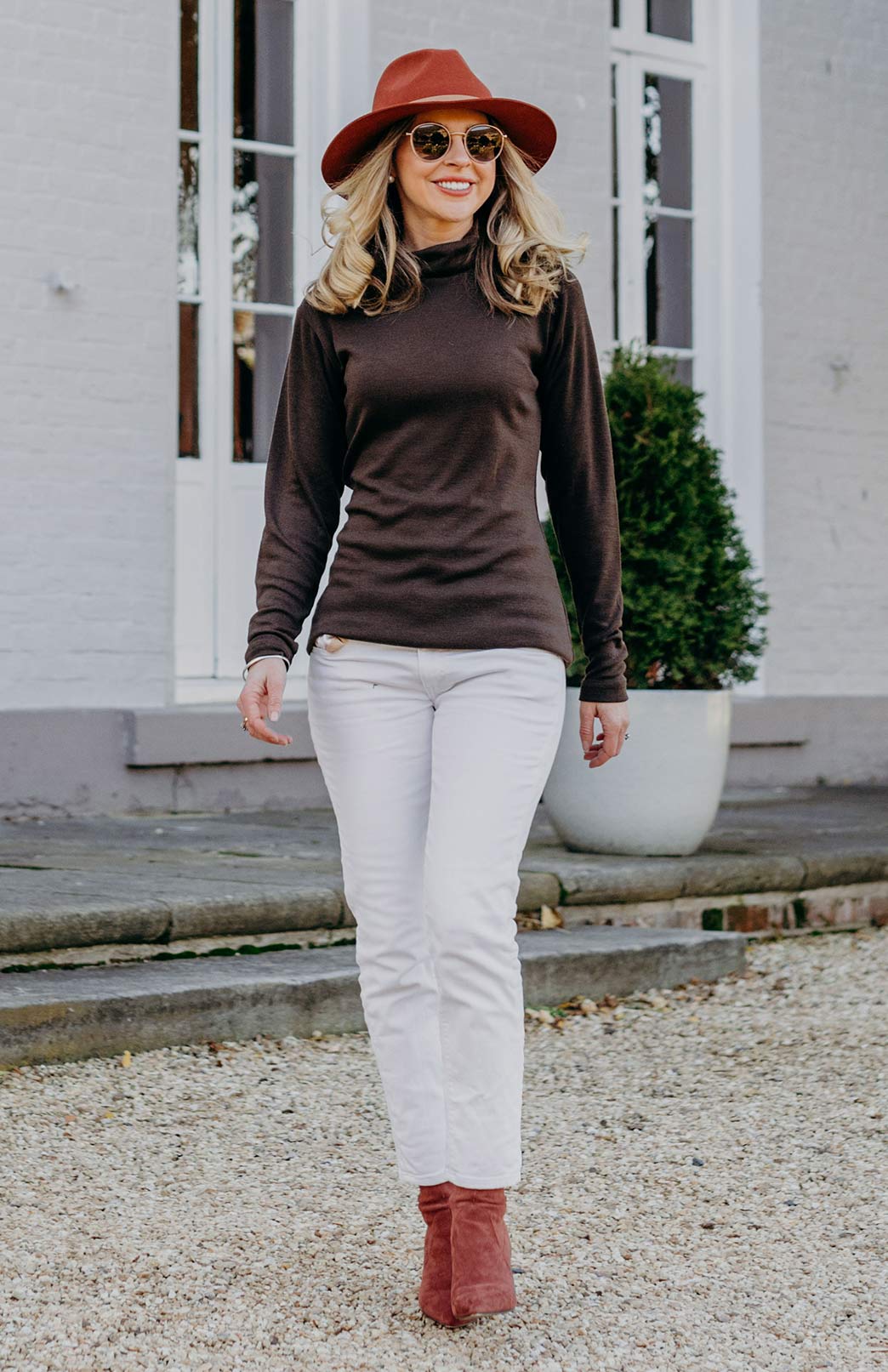 Chocolate Women's Merino Wool Long Sleeve Top