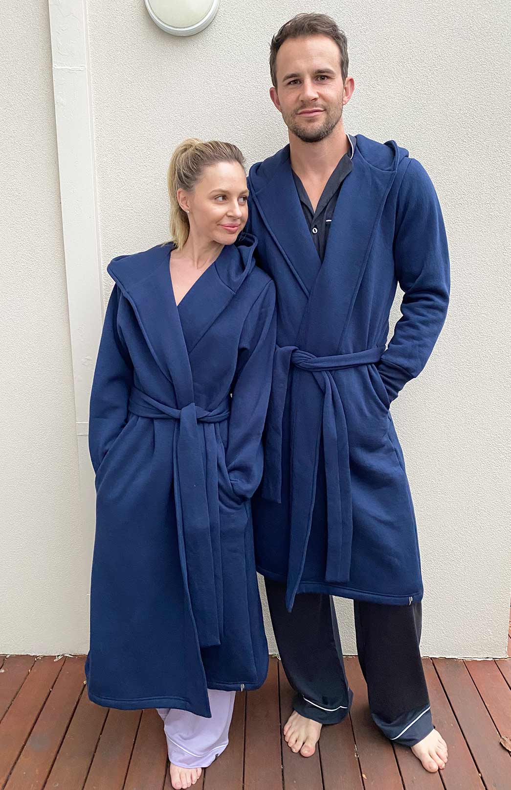 100% Wool Fleece Hooded Coat Men's Merino Wool Long Fleece Coat with Hood