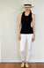 Black Women&#39;s Merino Wool Sleeveless Racer Back Merino Wool Top
