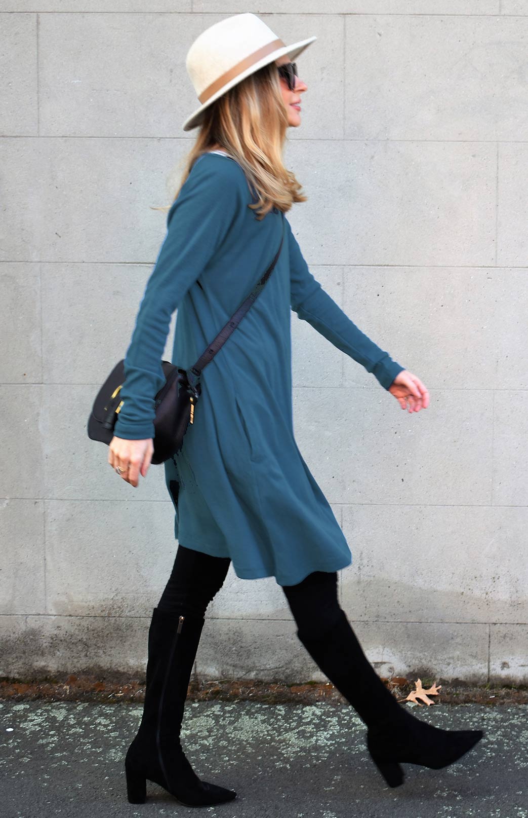 Rhianna Dress (Dress version of Rana Top) Women's Merino Wool Swing Dress with Long Sleeves