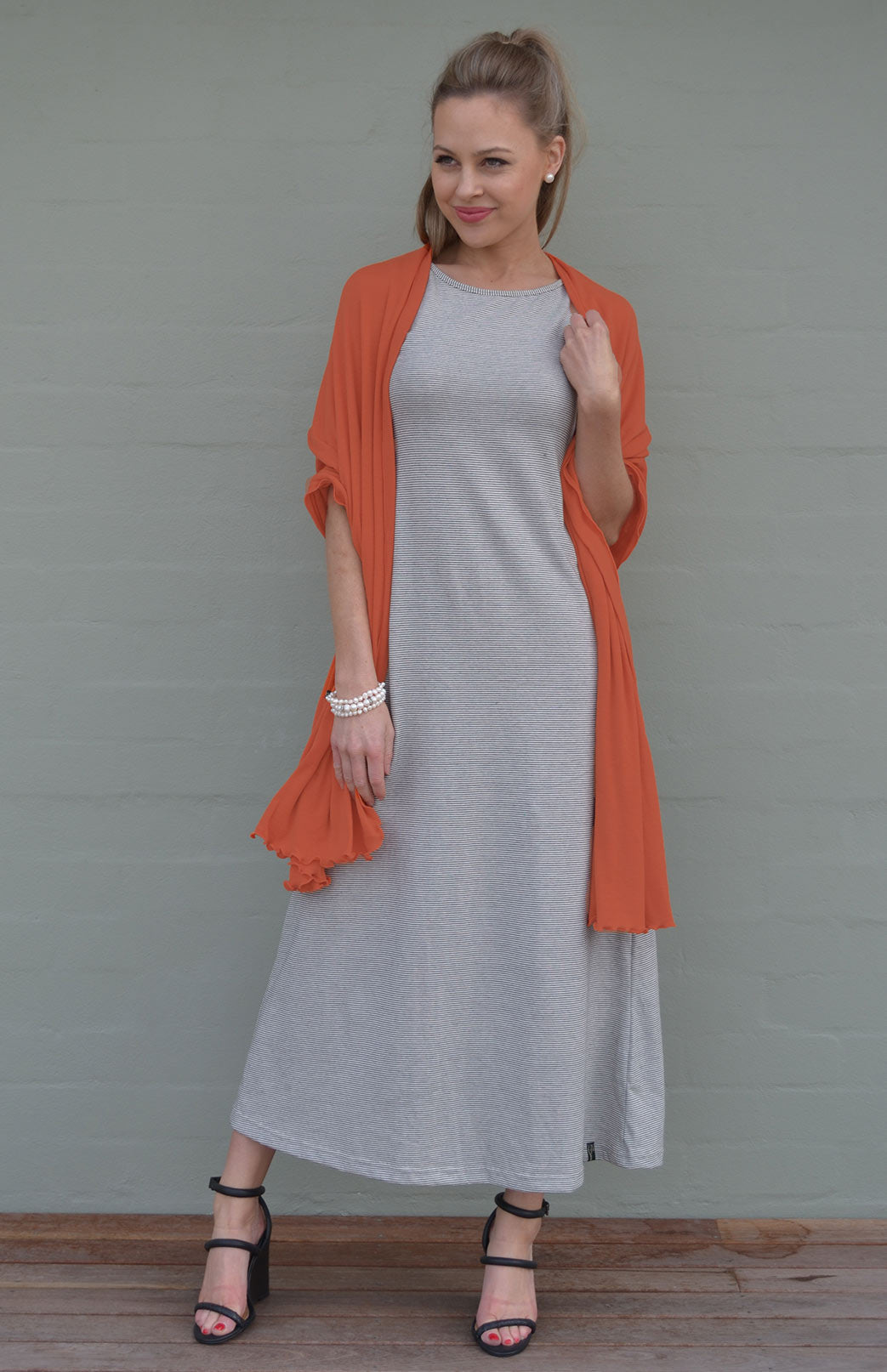 Burnt Orange Women's Merino Wool Luxury Scarf