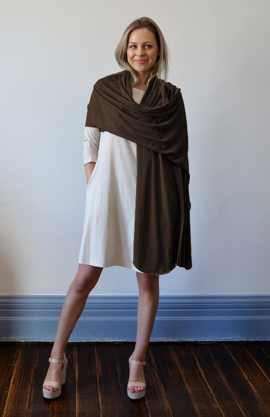Chocolate Women's Merino Wool Luxury Scarf