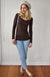 Chocolate Women&#39;s Merino Wool Long Sleeve Fashion &amp;amp; Layering Top
