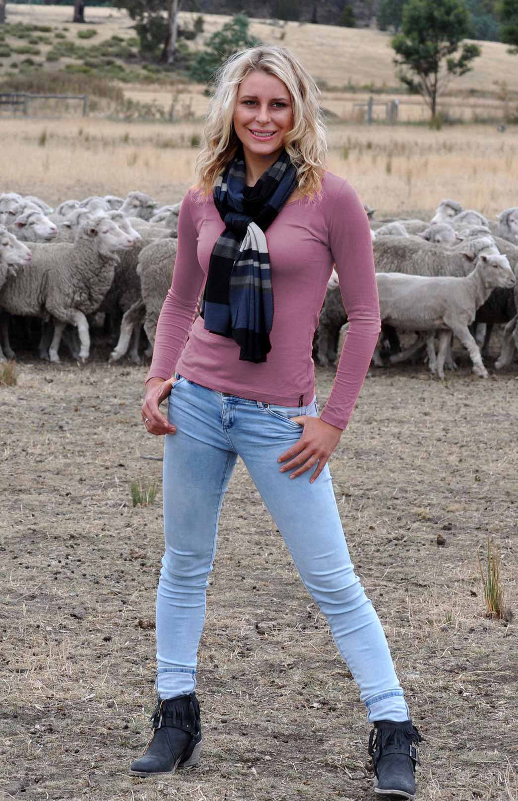 Mauve Pink Women's Merino Wool Long Sleeve Fashion &amp; Layering Top