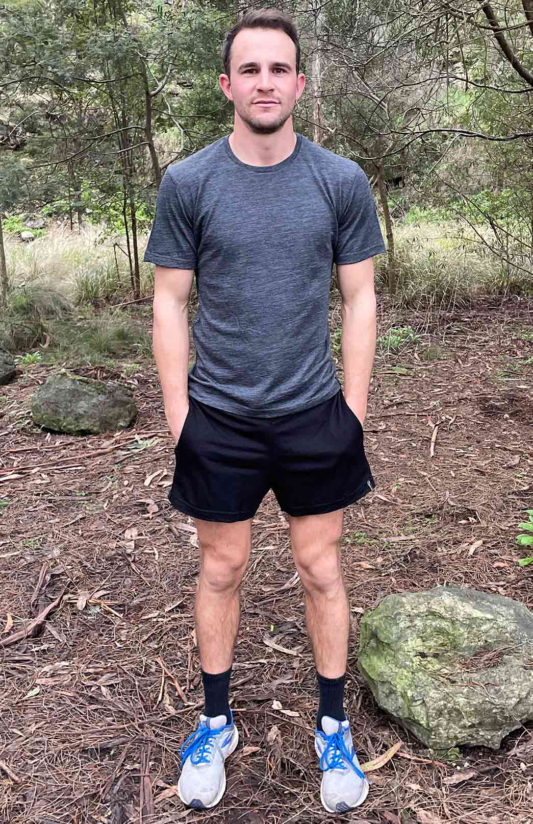 Black Men&#39;s Merino Wool Lightweight Running Shorts
