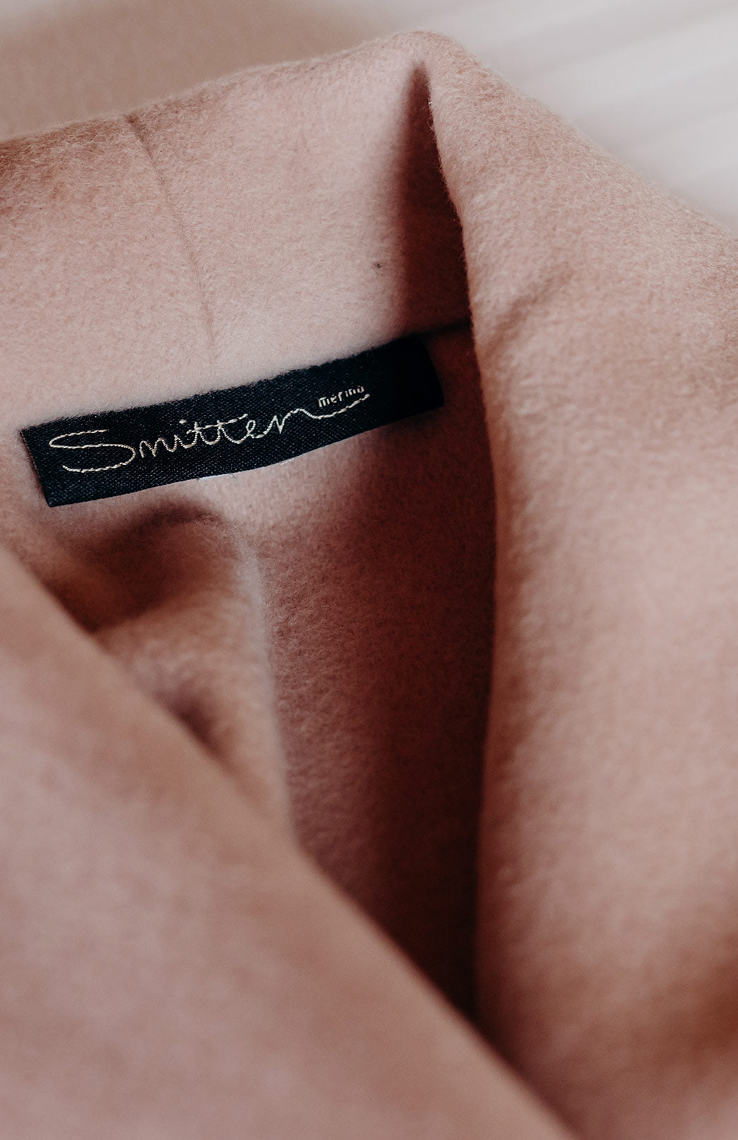 Blush Pink with White Piping Wool and Cashmere Blend Nightgown 