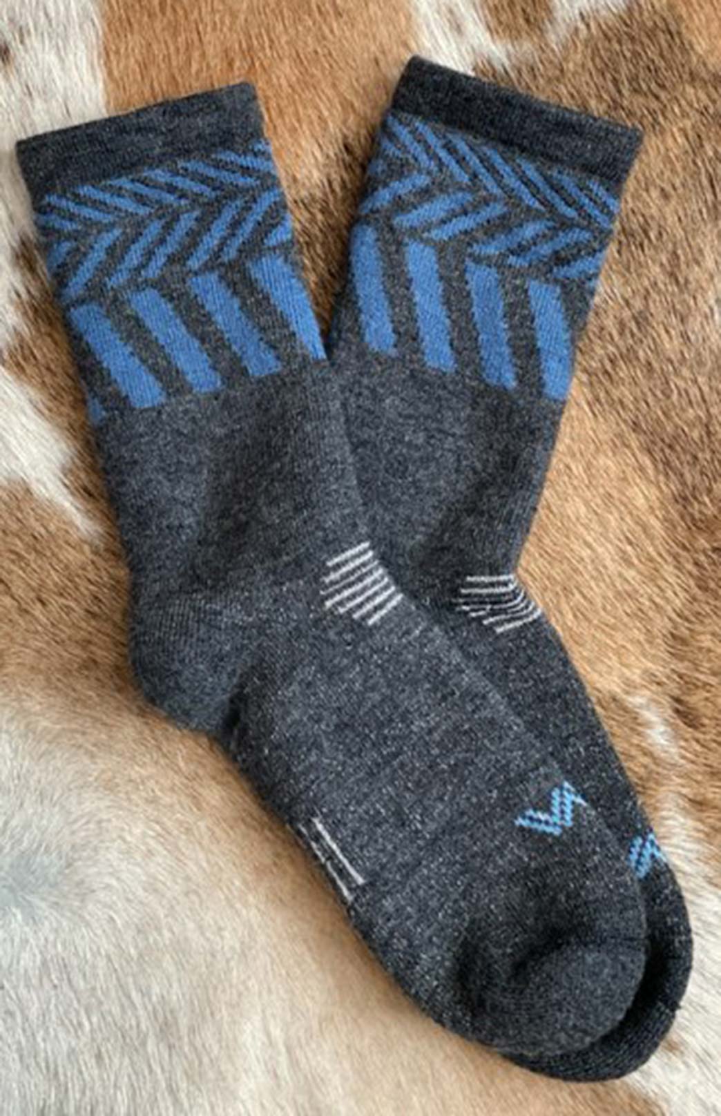 Denim Charcoal Unisex Merino Wool Hiker Socks