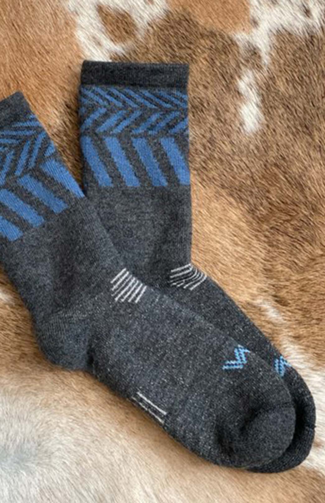 Denim Charcoal Unisex Merino Wool Hiker Socks