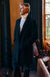 Black Traditional Merino Wool and Cashmere Blend Long Coat
