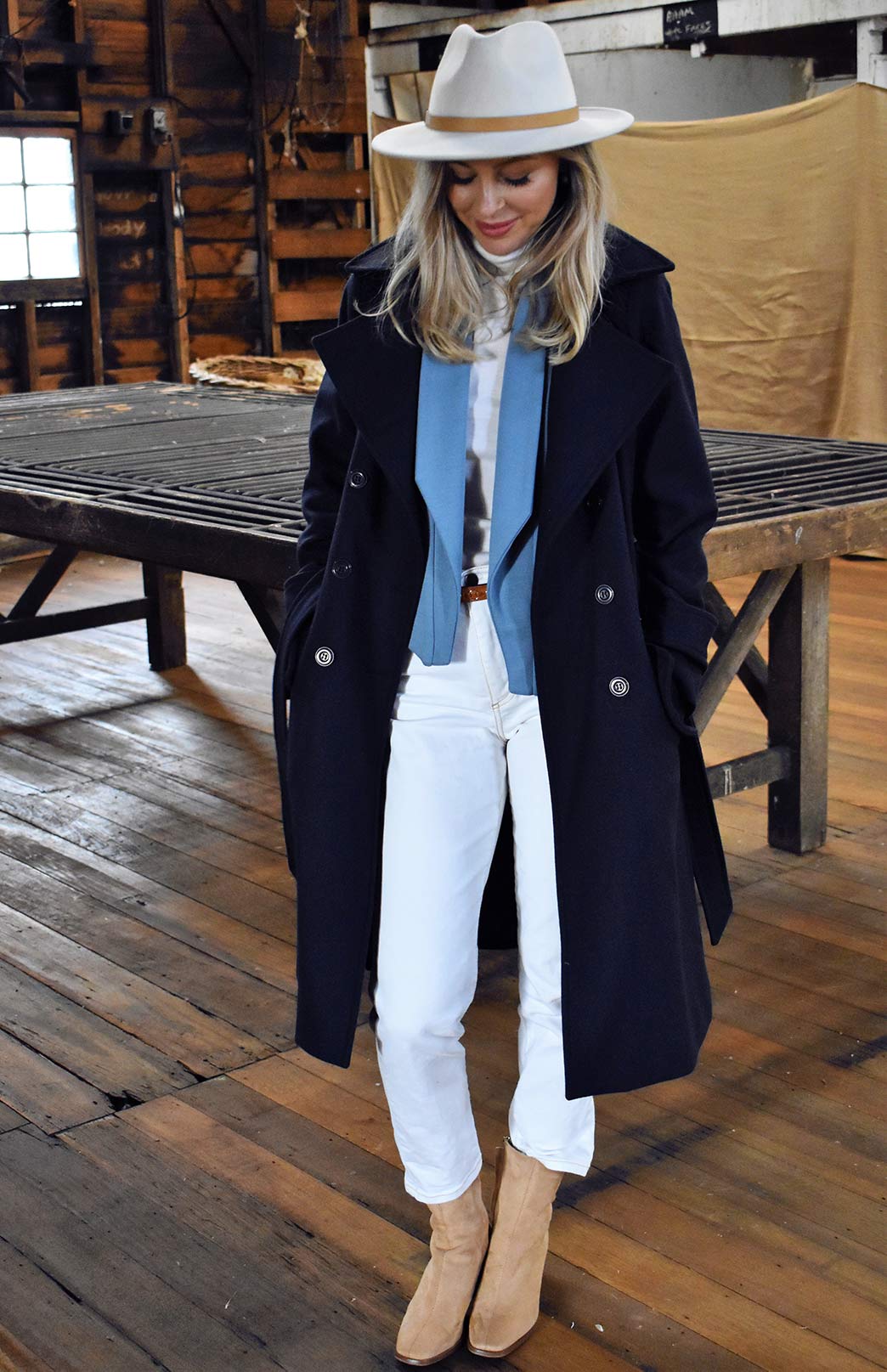 Navy Blue Women's Trench Coat sample