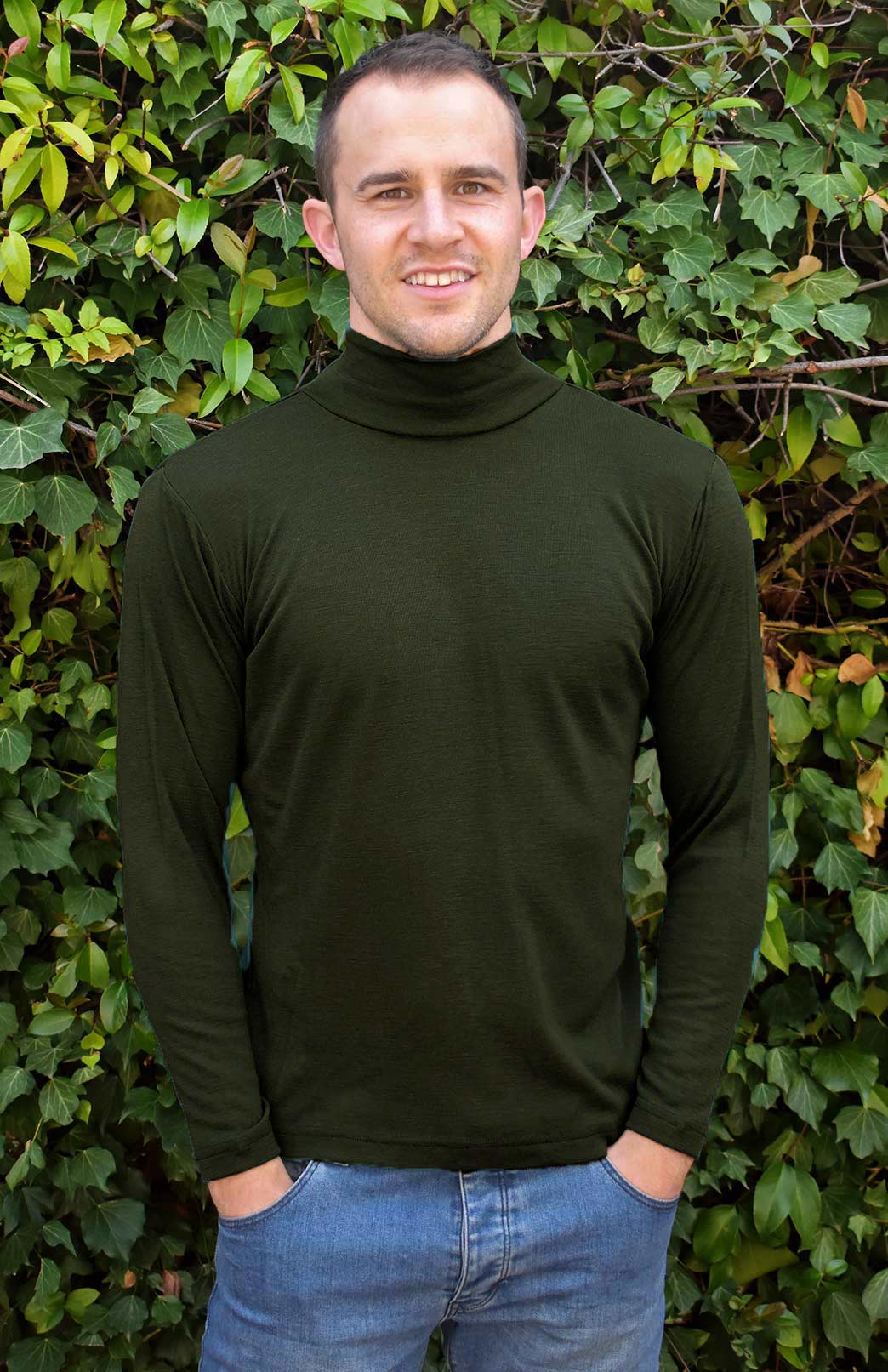 Men's Merino Wool Turtle Neck Top