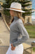 Steel Grey Women&#39;s Merino Wool Long Sleeve Turtle Neck Top
