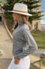 Light Grey Marl Women&#39;s Merino Wool Long Sleeve Turtle Neck Top

