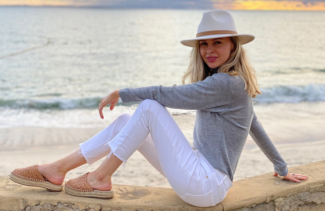 Light Grey Marl Unisex Merino Wool Long Sleeve Turtle Neck Top