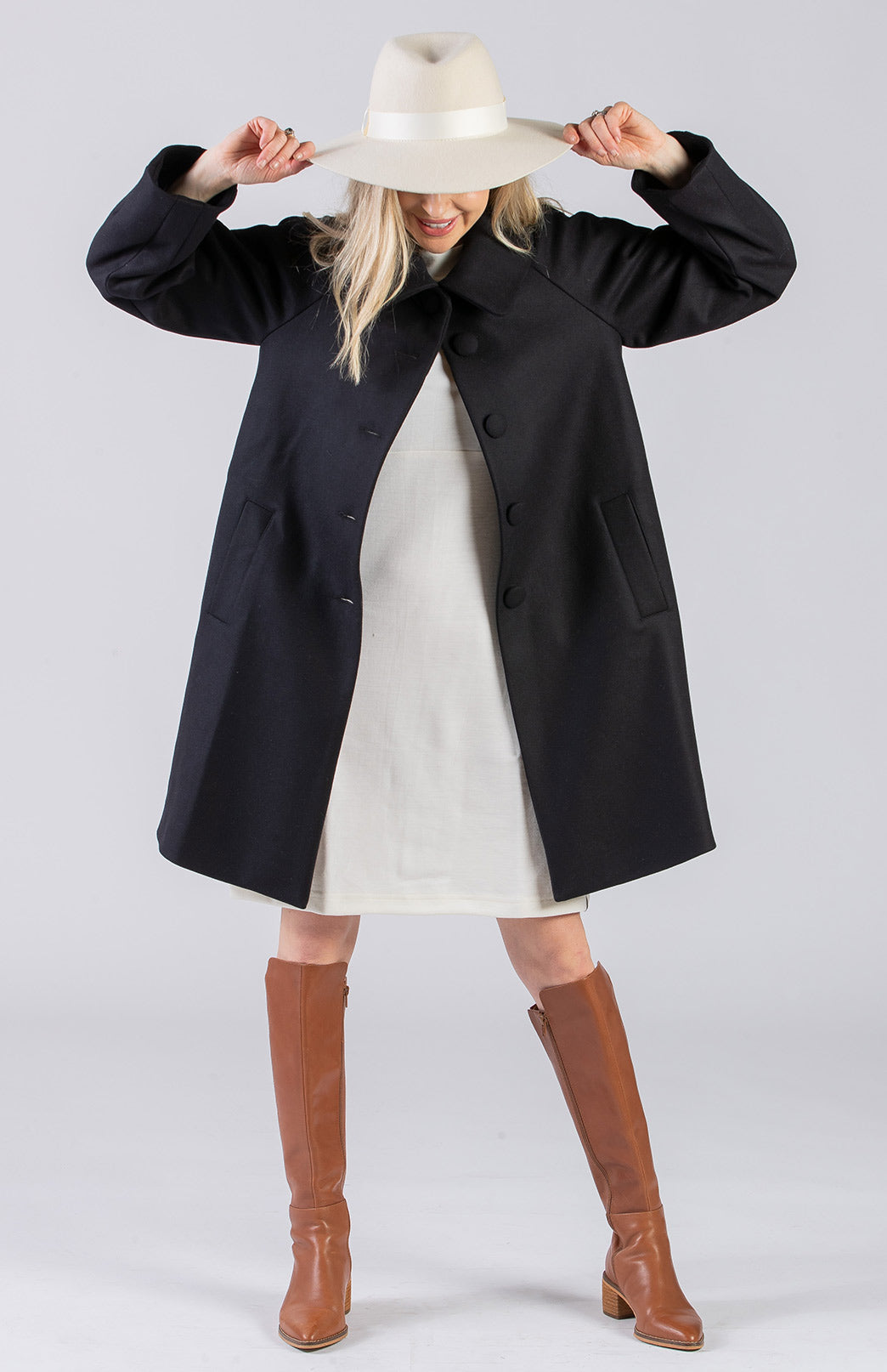 Ivory Women's Merino Wool Sleeveless Straight Dress