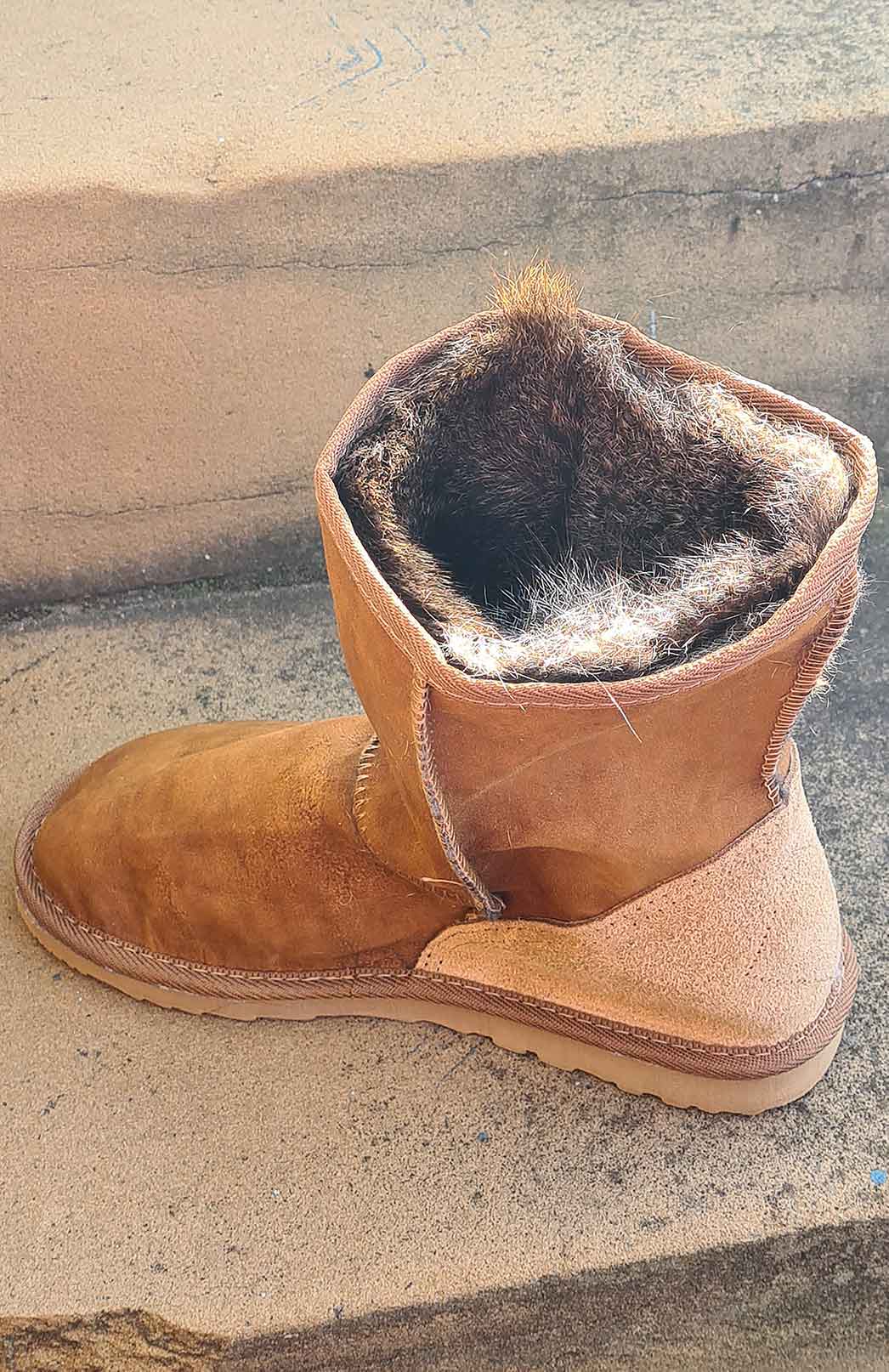 Natural  Unisex Wallaby Fur Boots