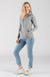 Light Grey Marl Women&#39;s Merino Wool Zip Top With Pockets
