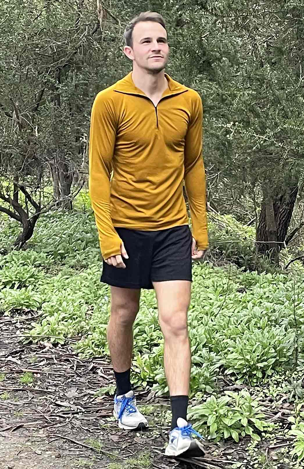 Black Men's Merino Wool Lightweight Running Shorts