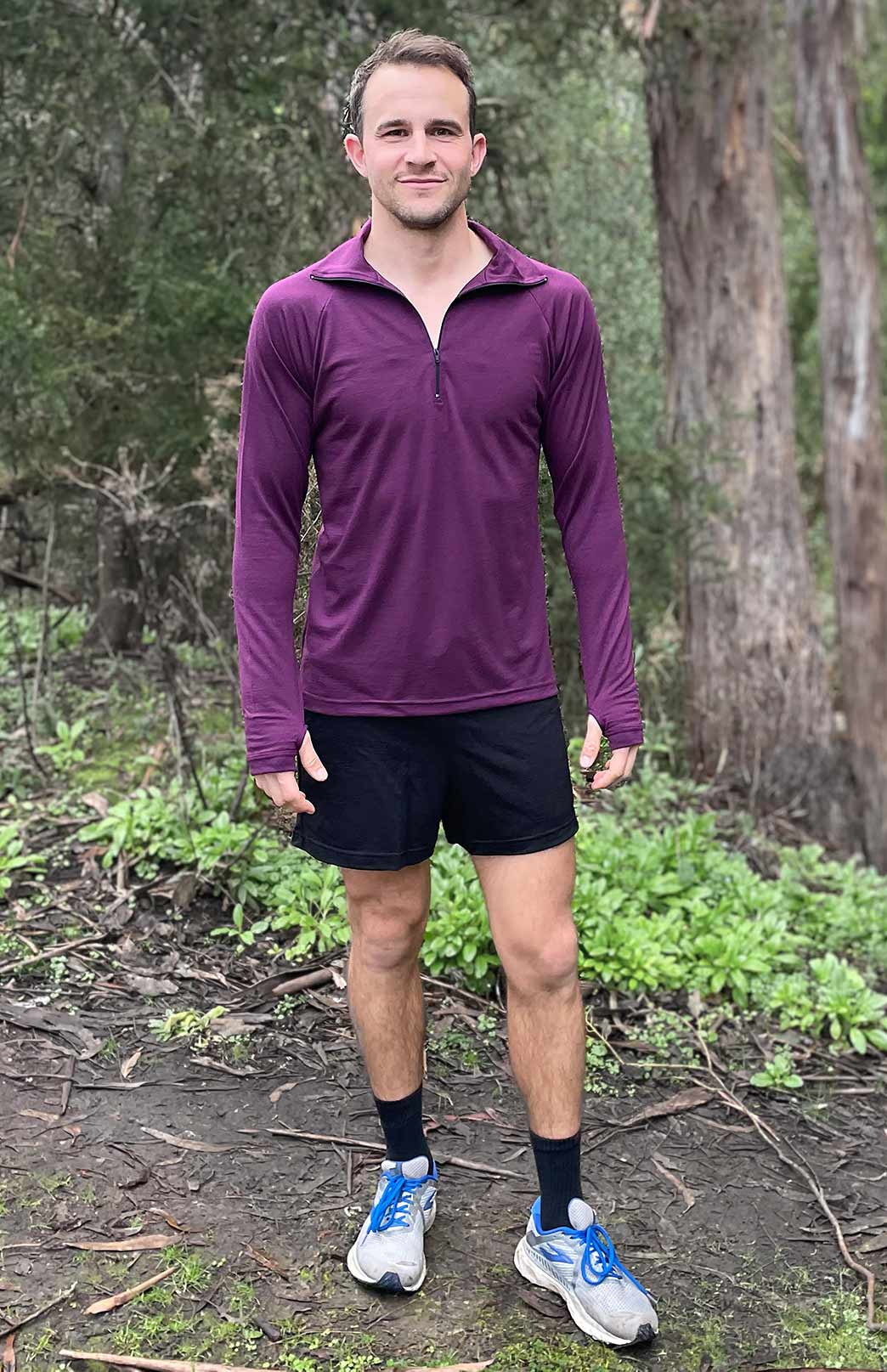 Black Men's Merino Wool Lightweight Running Shorts