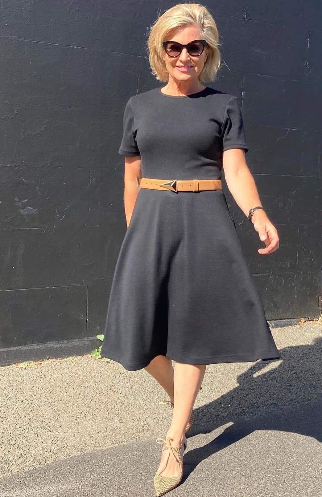 Steel Grey Women's Merino Wool Short Sleeve Trans-seasonal Dress