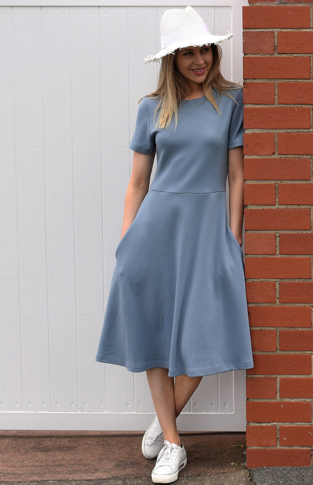 Blue Willow Women's Merino Wool Short Sleeve Trans-seasonal Dress