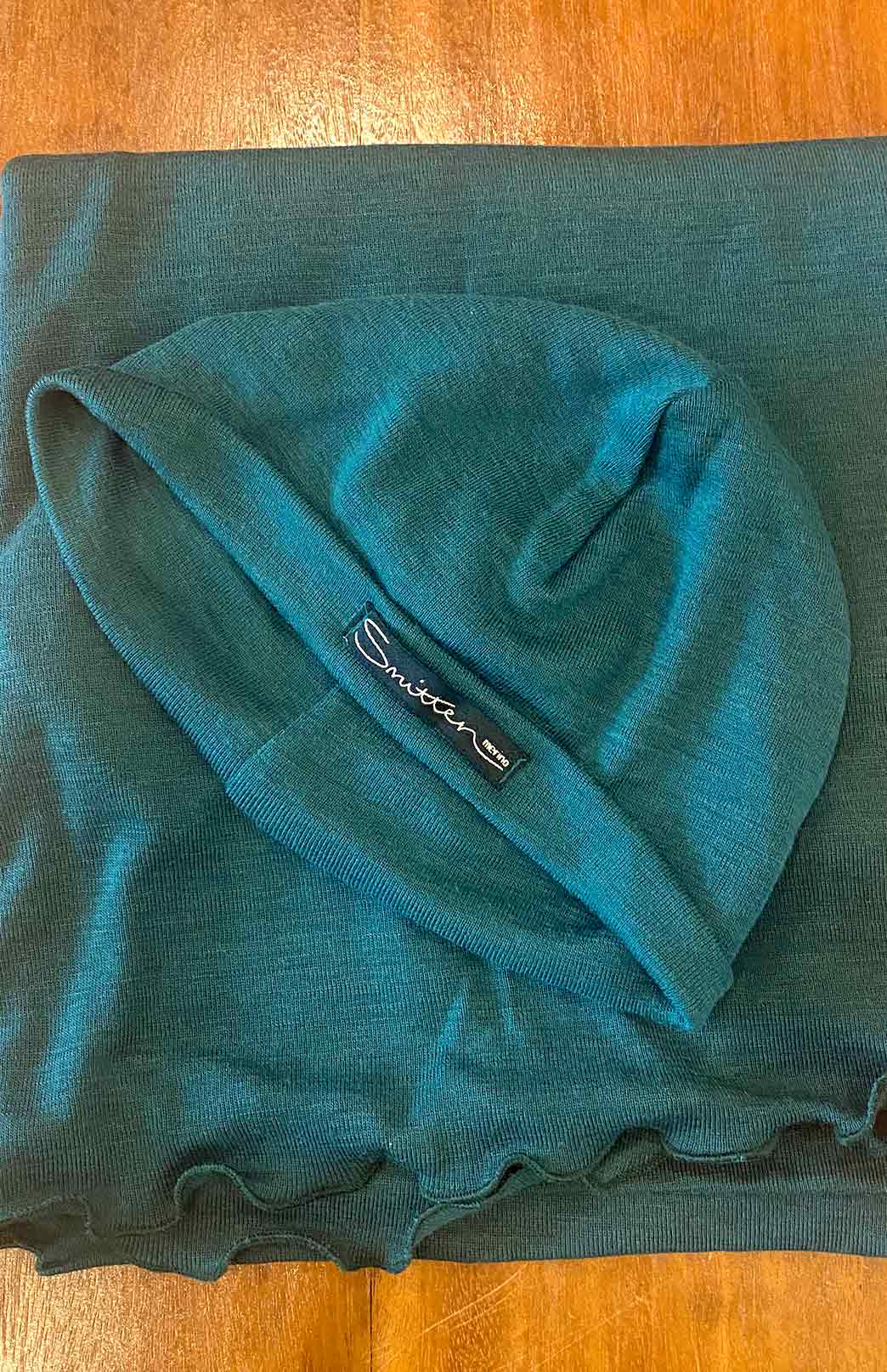 Emerald Green Pure Merino Wool Baby Wrap and Beanie Set