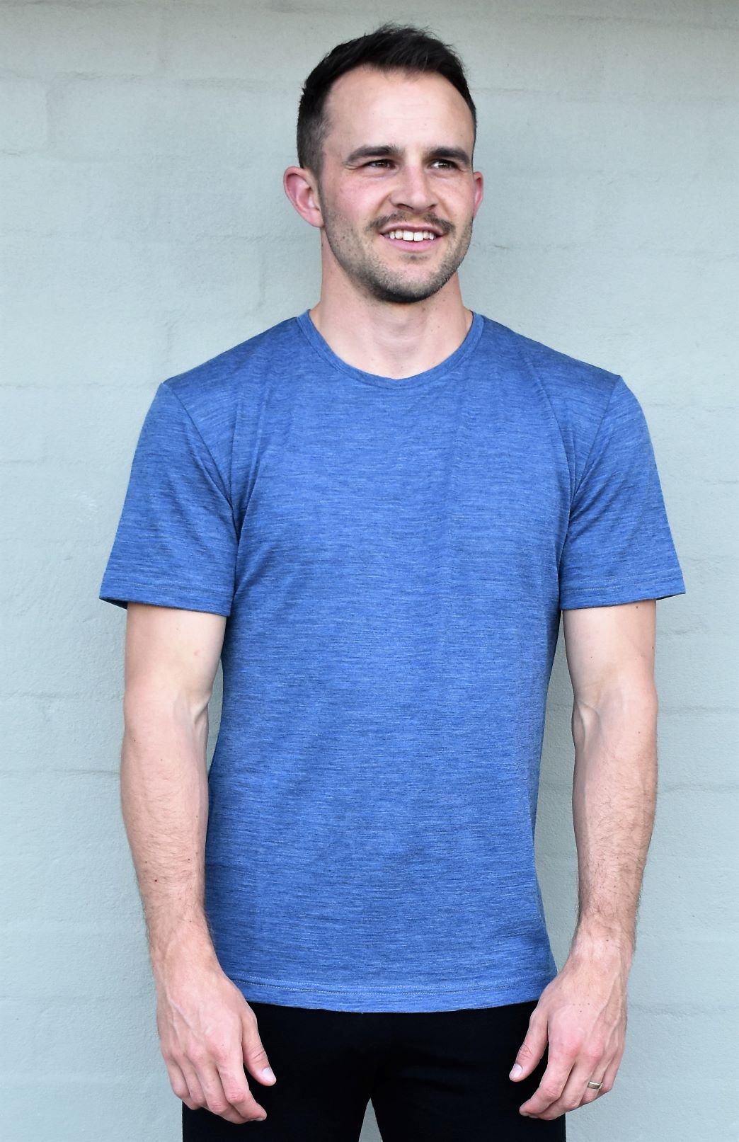 Blue Marl Men's Merino Wool T-Shirt