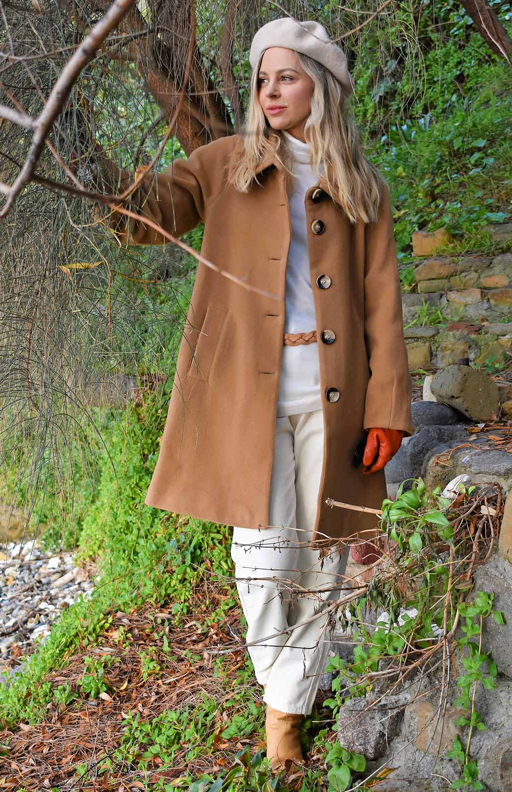 Pre Loved: Twiggy Coat (size 16) Traditional Merino Wool and Cashmere Blend Twiggy Coat