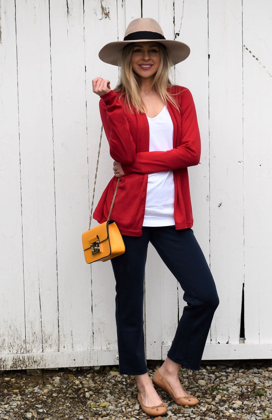 Chilli Red Women's Merino Wool Mini Drape Cardigan