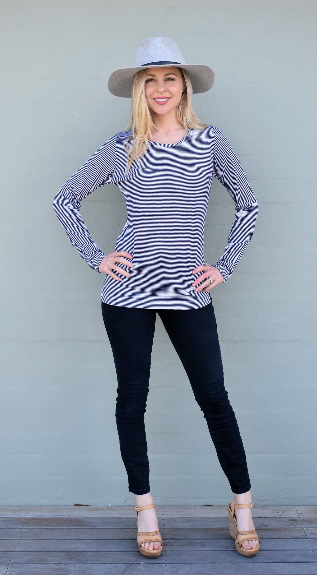 Round Neck Top Women's Merino Wool Long Sleeve Fashion &amp; Layering Top