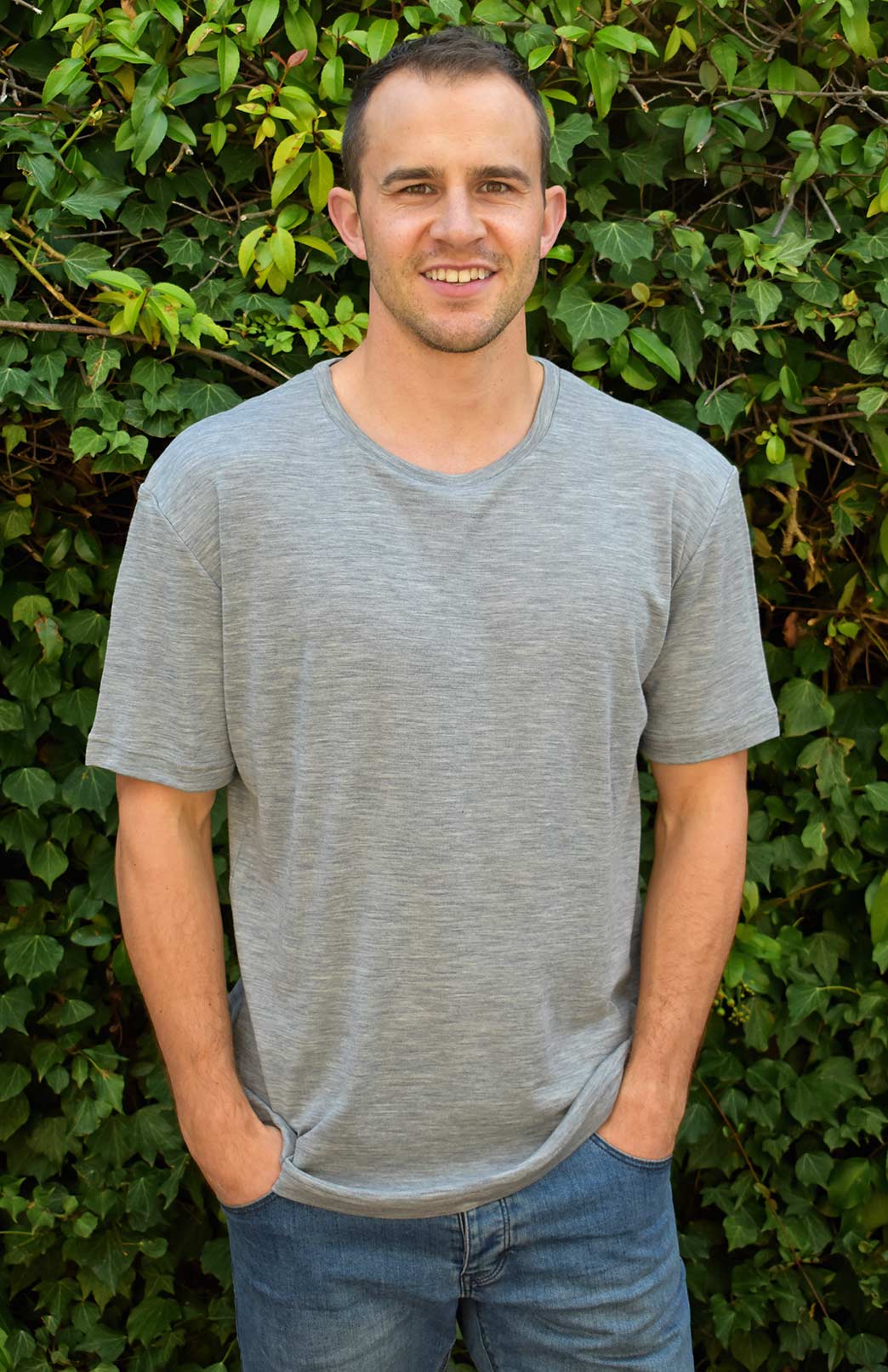 Light Grey Marl Men's "Big &amp; Tall" Loose Fit Crew Neck T-Shirt (Fits 2XL-5XL)