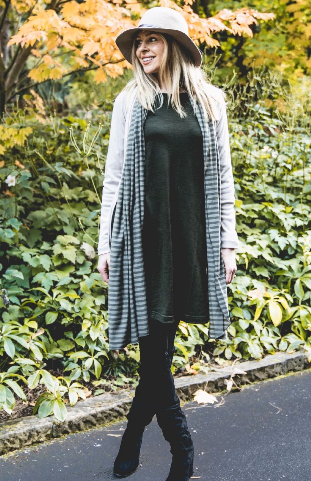 Kale Green Women's Merino Wool Swing Dress