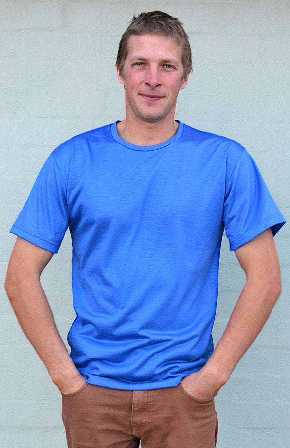 Bright Blue Men's Merino Wool T-Shirt