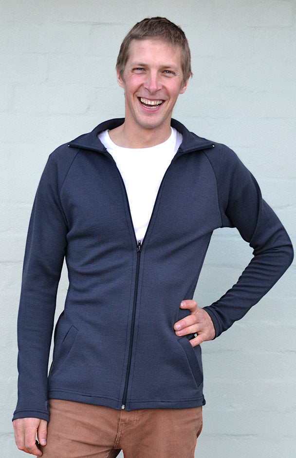Steel Grey Men's Jacket Men's Merino Wool Zip Jacket