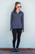 Steel Grey Women&#39;s Merino Wool Zip Neck Top

